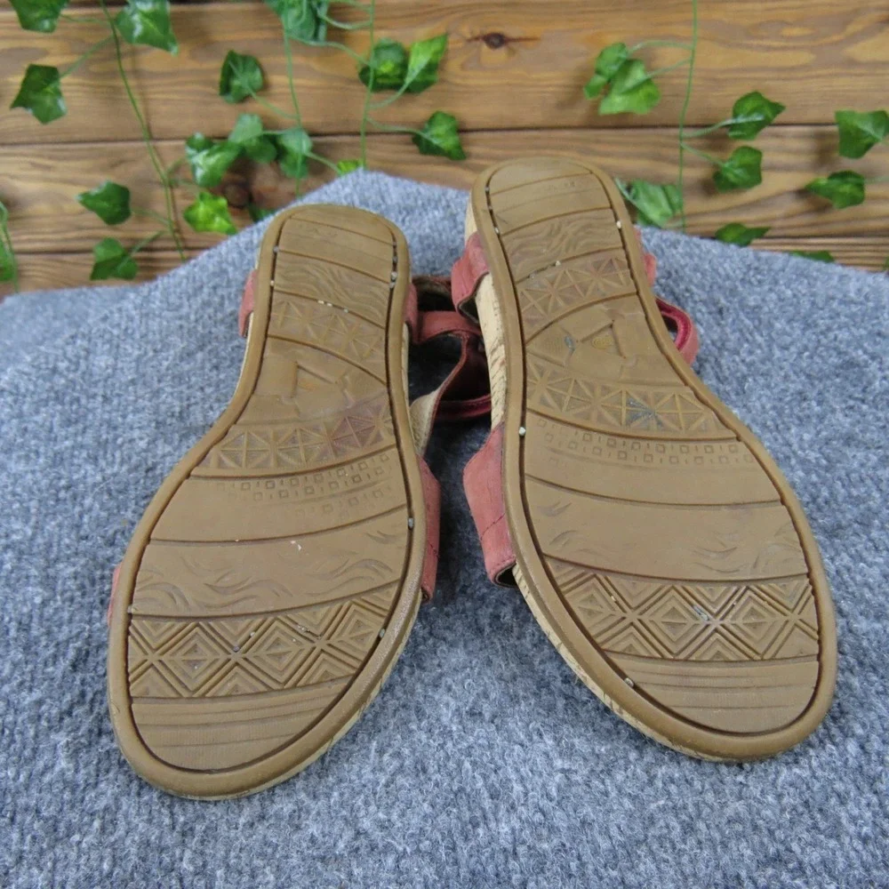 Teva Capri‎ Universal Women's 8 Red Leather Sandals Cork Wrap Casual
